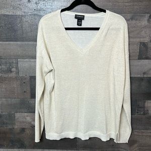 Beautiful Cream Lane Bryant V-Neck Sweater